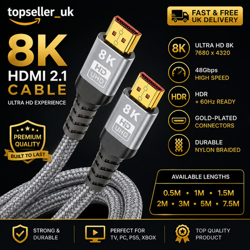 Hdmi cable gold plated - 8k,