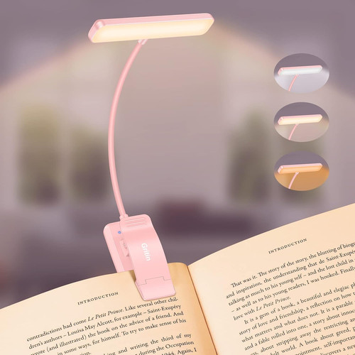 Led book light clip - book,