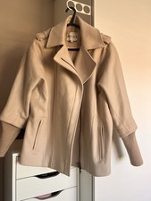 Reiss Cream Wool Zip Up Coat