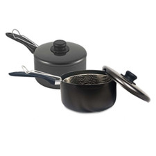 Non-Stick Aluminium Chip Pan With Basket and Lid Premium Quality (8"/9")