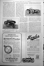 Old Print New B S A Motor Bicycle Olympia Humber Machine Combination 1922 20th