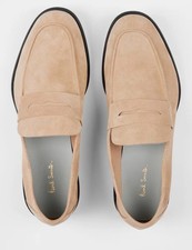 PAUL SMITH men soft sand suede FIGINO LOAFERS MOCCASIN TOE UK8/EU42/USA9 new