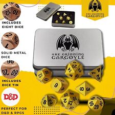 Gold Metal Poly 8 Dice RPG Set