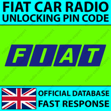 FIAT RADIO UNLOCKING PIN CODE FOR ALL MODELS 500 500C 500L 500X PANDA PUNTO TIPO