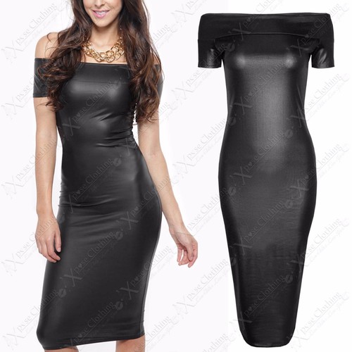 New ladies bodycon bardot - new, pu
