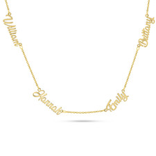 Solid Gold Multi Name Necklace