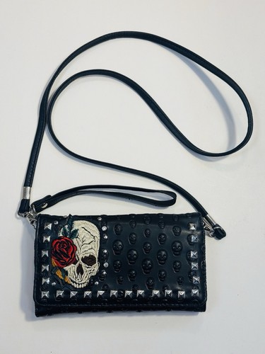 Embroidered skull with rose - embroidered,