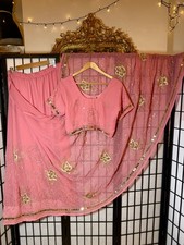 Pink Sequin Embroidered Sari