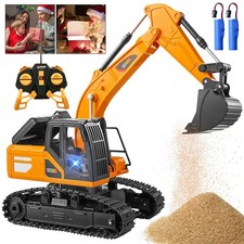 2.4G Remote Controlled Excavator All-Terrain Kids RC Digger Toy With LED Light