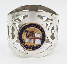 SHAW SAVILL & ALBION LINE S.S TAMAROA ENAMEL & SILVER PLATE NAPKIN RING c1930's