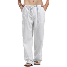 Mens Cotton Linen Summer Beach