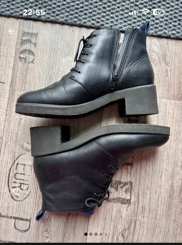 Camper black leather ankle