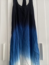 Australian Brand Temt Halter Neck Blue Ombre High Low Summer Dress Size 12
