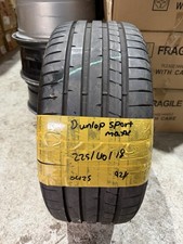 225/40/18 Dunlop Sport Maxx 92y 5.95mm Tread PART WORN TYRE - Dot 04/25
