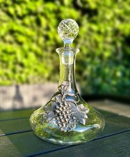 Arthur Court Vintage Decanter With Pewter Grape Vine