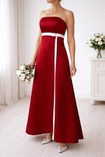 Red Satin Civil Wedding Dress
