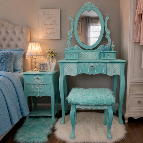 Dressing table with mirror - dressing,