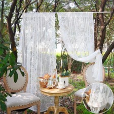 2X Voile Curtains Floral Lace
