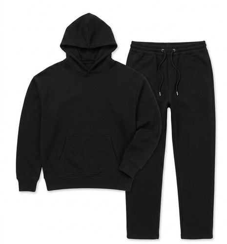 Men black hoodie - black,