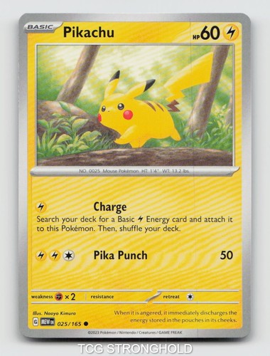 Pikachu 025 165 common - pikachu, 151