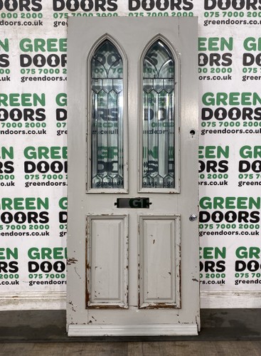 Wooden arched front door - wooden, trile