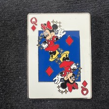 WDW Minnie Mouse Queen of Diamonds Playing Card Pin LE Limited Edition 1000