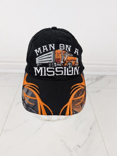 Man mission trucker cap - on,