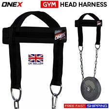 Neck Trainer Head Harness For Weight Lifting Adjustable Muscle Builder Gym 1X.