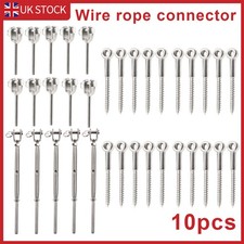 10X Stainless Steel Wire Rope DIY Balustrade Kit Jaw Swage Fork Turnbuckle