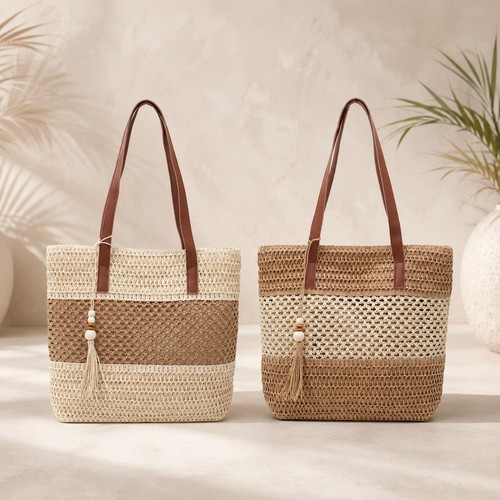 Large womens beach - bag, straw