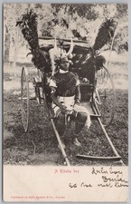 A Riksha Boy (Rickshaw) South Africa Postcard