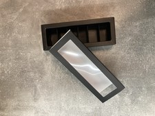 Luxury 50 Macaron Boxes - Black With Window