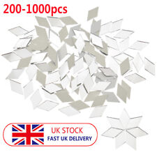 200-1000pc Glass Mirror Mosaic Tiles Bulk Diamond Shape Art Home Decor Craft DIY