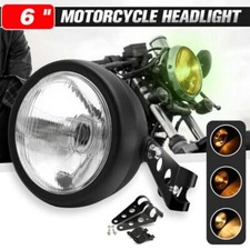 Universal 6 inch Motorcycle Motorbike Headlight Front Light Headlamp + Bracket