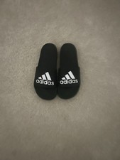 Adidas Black Sliders Size Uk 9 Never Worn Excellent Condition