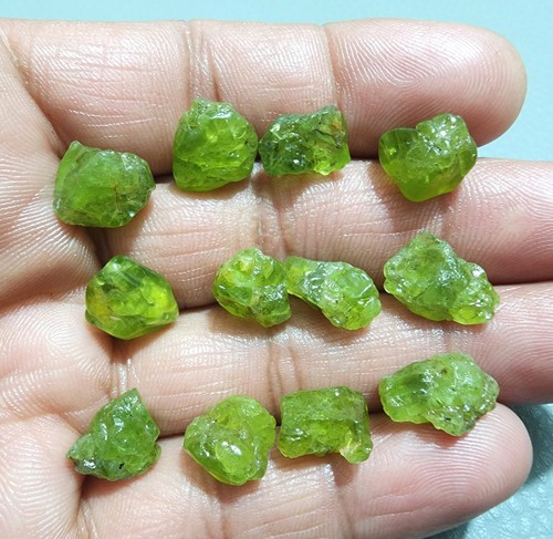Top green peridot rough lot - peridot, 12