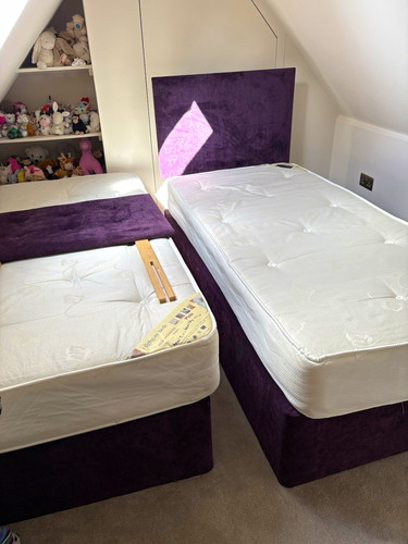 Single divan beds purple - 2x,