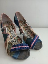 IRREGULAR CHOICE courtesan Voyager Heels size Uk 6 Eu 39 Denim Ladies 