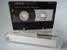 SONY UX-S 90 min. HIGH POSITION TYPE II BLANK AUDIO CASSETTE TAPE 1986 OPENED