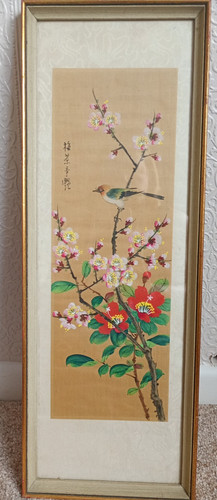Vintage chinese silk painting - vintage,