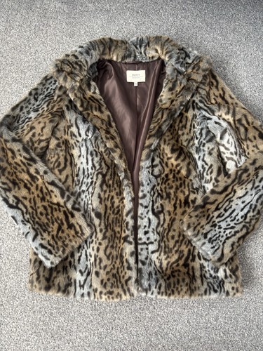 Papaya faux fur - faux, print
