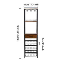 Bar Cabinet, Wine Rack Display Stands Floor Stand With Glass Holder Sideboard UK