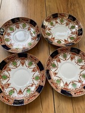  4 X Antique Burgess Bros Carlisle Ware Imari Saucers