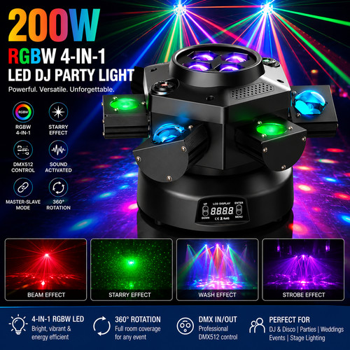 200w rgbw arms rotate laser - 200w,