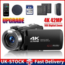 Video Camera Camcorder 4K 42MP 3"Screen 18X Digital Vlogging Camera for YouTube