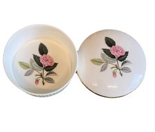 Wedgwood Bone China Lidded Trinket Dish Hathaway Rose Design 9cm  Diameter