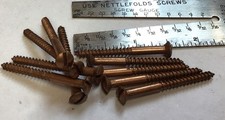 1 1/2” X 6 ANTIQUE COPPER BRONZED RAISED HEAD STEEL VINTAGE WOOD SCREWS  10no