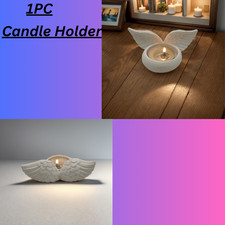 Glitter Angel wing tea light candle holder