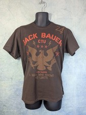 Men's Vintage T-shirt 00s Jack Bauer fox 24 tv show Size L Y2K Brown 