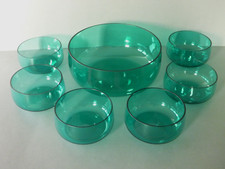 Retro Green Glass Bowl Set